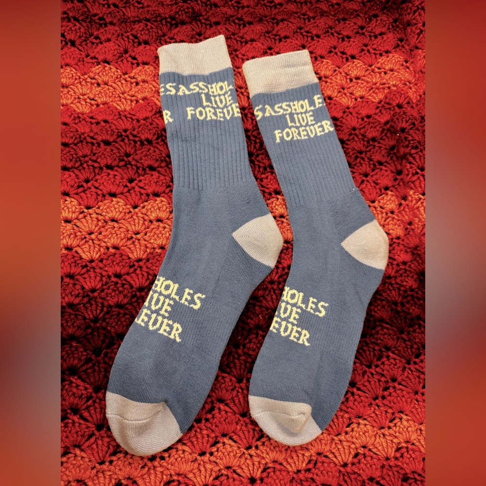 ALF Assholes Live Forever Blue Socks